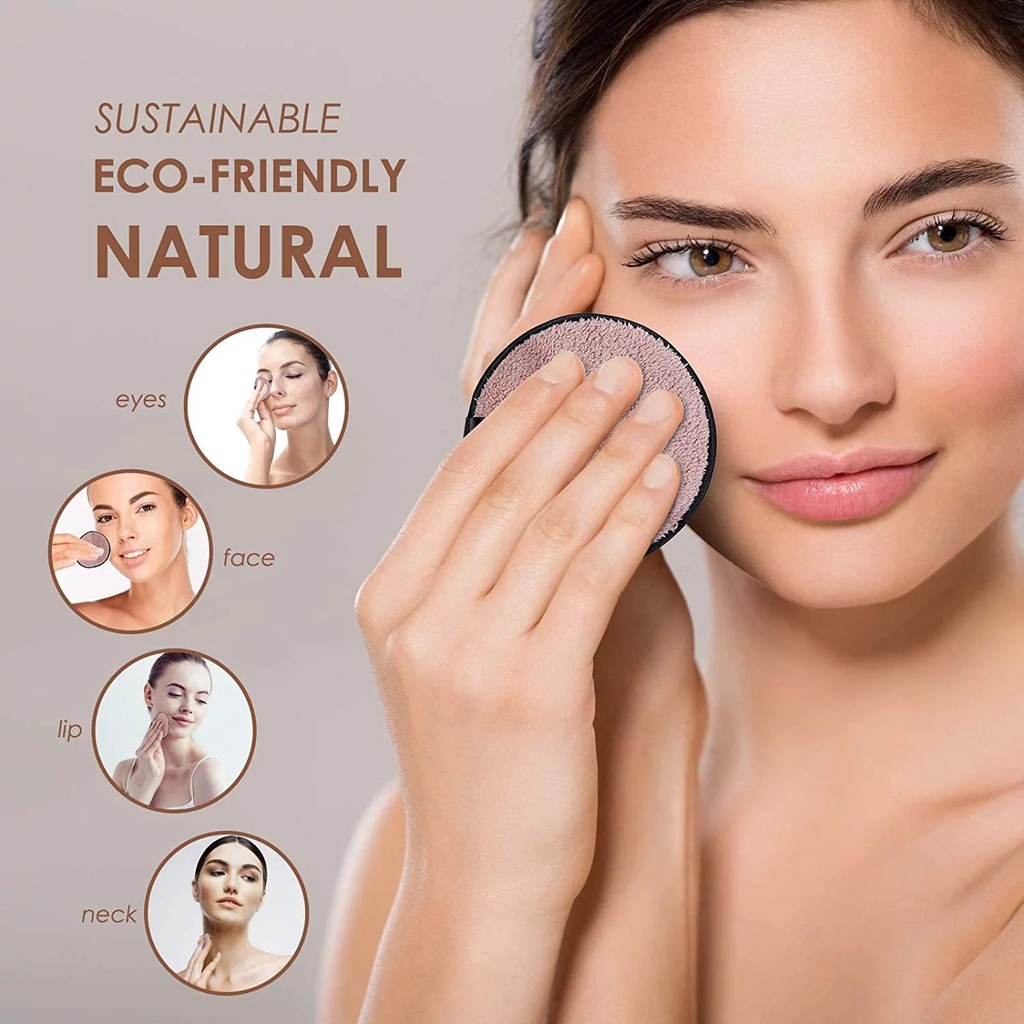 اسفنجة إزالة المكياج السحرية قطعتين قابلة للغسيل لإعادة الاستخدام