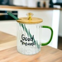 مج جود مورنينج لشرب وتقديم المشروبات بغطاء خشبي وشاليموه ويد من الزجاج