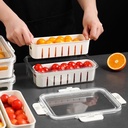 علبة ثلاجة اكليريك ب 2 مصفاة بلاستيك قابلة للفصل لحفظ وتنظيم الطعام بغطاء محكم الغلق من الاربع جهات