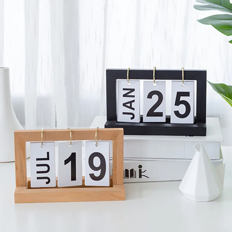 تقويم خشبي باليوم والشهر لتجديد ديكورالمنازل والمكاتب