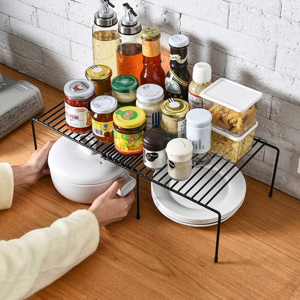 رف ومنظم معدني قابل لتعديل المقاس لتنظيم وحمل الاواني والتوابل ومستلزمات الحمام متعدد الأستخدام