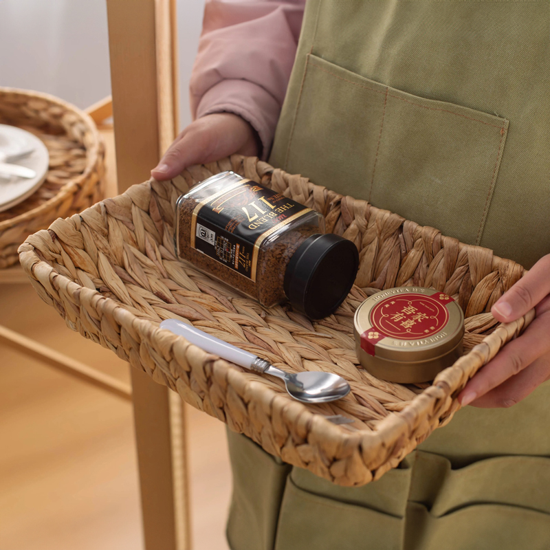 طقم باسكت خوص 3 قطع بمقاسات مختلفة لحمل وتنظيم ادوات العناية بالبشرة والشعر وقطع الديكور