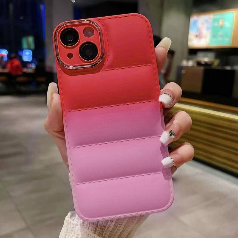 Iphone 14 Pro Silicone Protective Cover -Summery Colorful Pumped Design With Camera Protector Frame