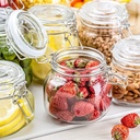 برطمان زجاج 500 ملي لحفظ وتخزين المخللات والعسل والسكر بغطاء بقفل معدني محكم الغلق