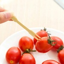 طقم شوك خشب 100 قطعة لتناول الفواكه والجبن والزلابيا والمقبلات للإستخدام مرة واحدة