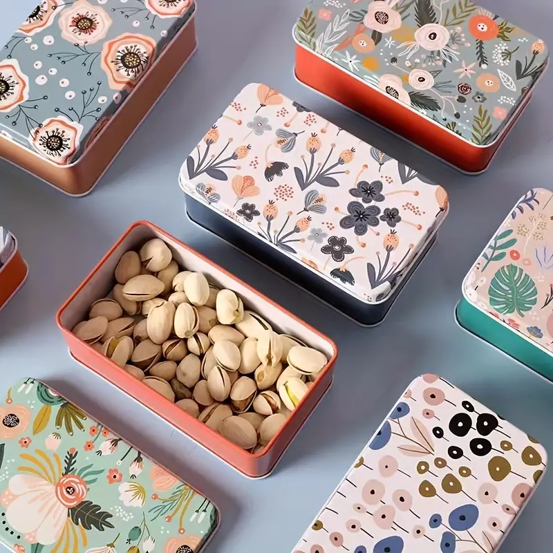 علبة معدن لتقديم وحفظ الكوكيز والمكسرات والكعك والبسكويت للضيوف بشكل شيك بأشكال مختلفة