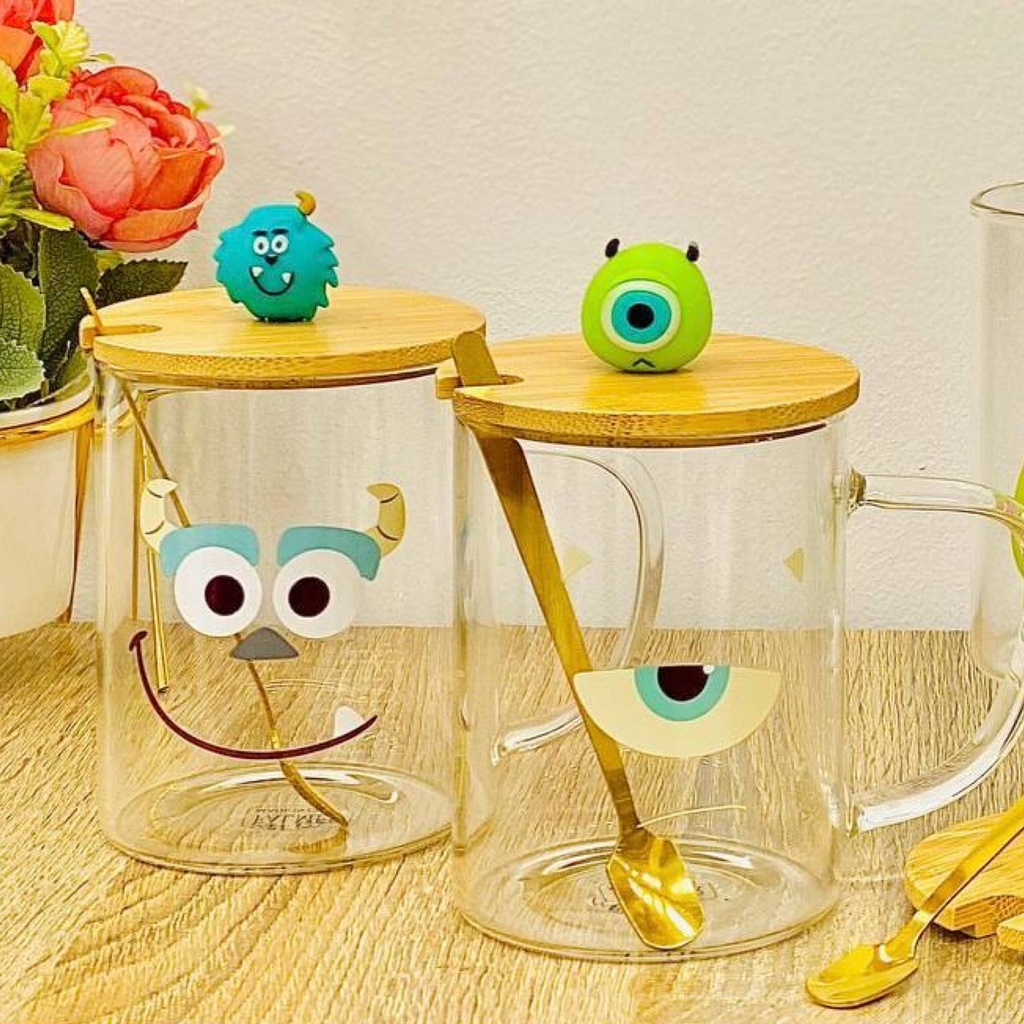 مج شلبي سلوفان  400 ملي بغطاء خشبي ومعلقه لشرب الشاي والنسكافيه والعصائرمن الزجاج