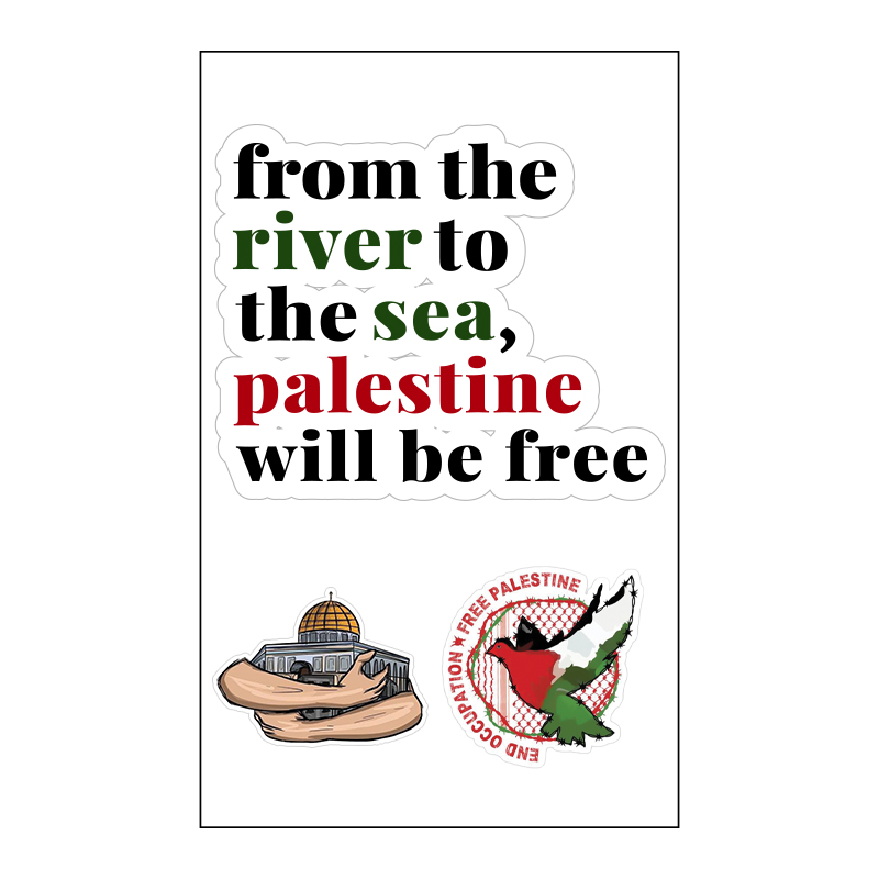 Palestine Will Be Free Vinyl Sticker Pack Reusable &amp; Waterproof