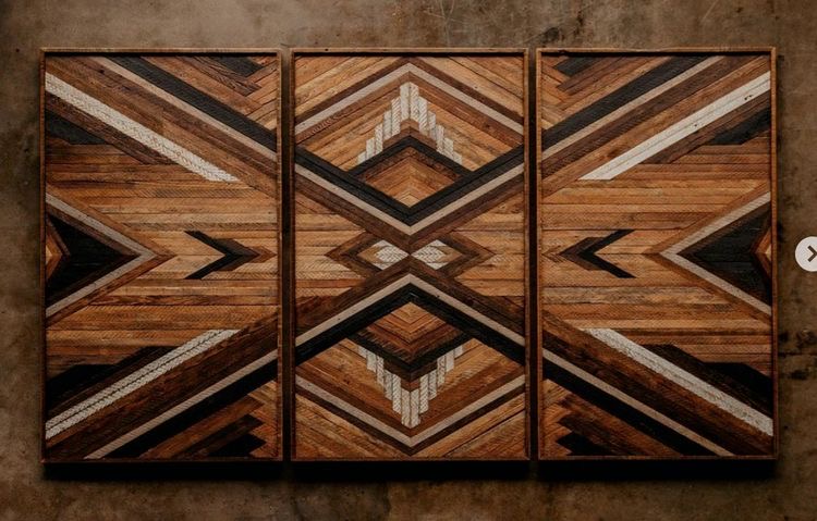 طقم تابلوهات خشب هاند ميد 3 قطع بالاستايل البوهيمي لتجديد وتزين الحوائط