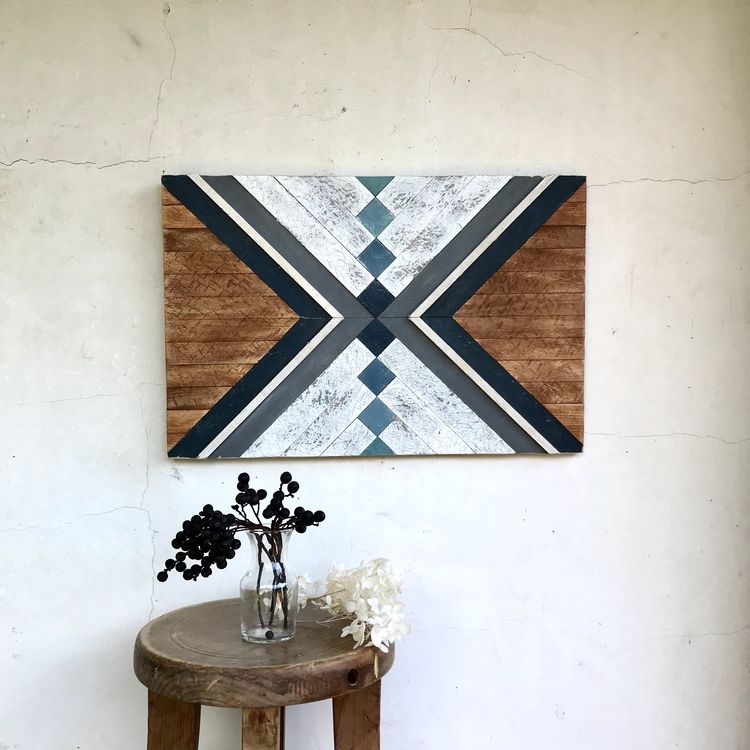 تابلوه هاند ميد لمحبي الاستايل البوهيمي لتزين الحائط من الخشب