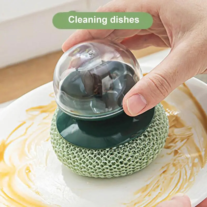 ليفة غسيل وتنظيف الأطباق والترابيزات والبوتجاز بمقبض لليد مريح قابلة للفك والتركيب