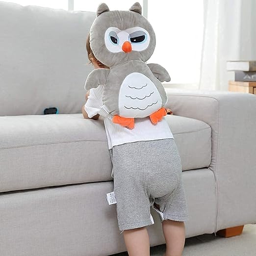 مخدة دبدوب خلفية لحماية رأس وظهر الأطفال من الصدمات والسقوط المفاجئ بحزام قابل للتعديل