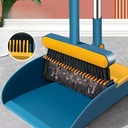 طقم تنظيف مقشة بيد معدن وجاروف بسنون لسهولة تنظيف المقشة وإزالة التراب