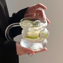 مج بومبيه 430 ملي بيد لشرب وتقديم العصائر والنسكافيه والايس كوفي من الزجاج الشفاف