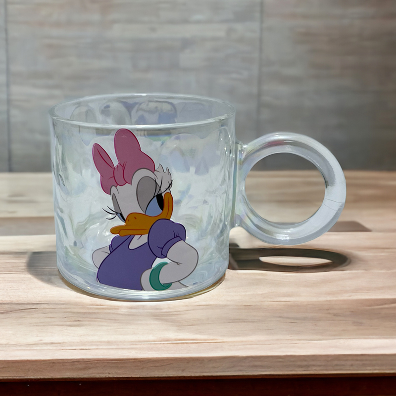 مج زيزي 250 ملي زجاج شفاف مموج بيد لشرب وتقديم النسكافيه والكابتشينو واللاتيه والهوت شوكلت