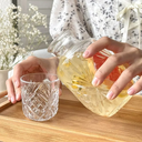 طقم تقديم العصائر والمشروبات الرمضانية 500 ملي زجاج كريستالي منقوش بكوباية تستخدم كغطاء