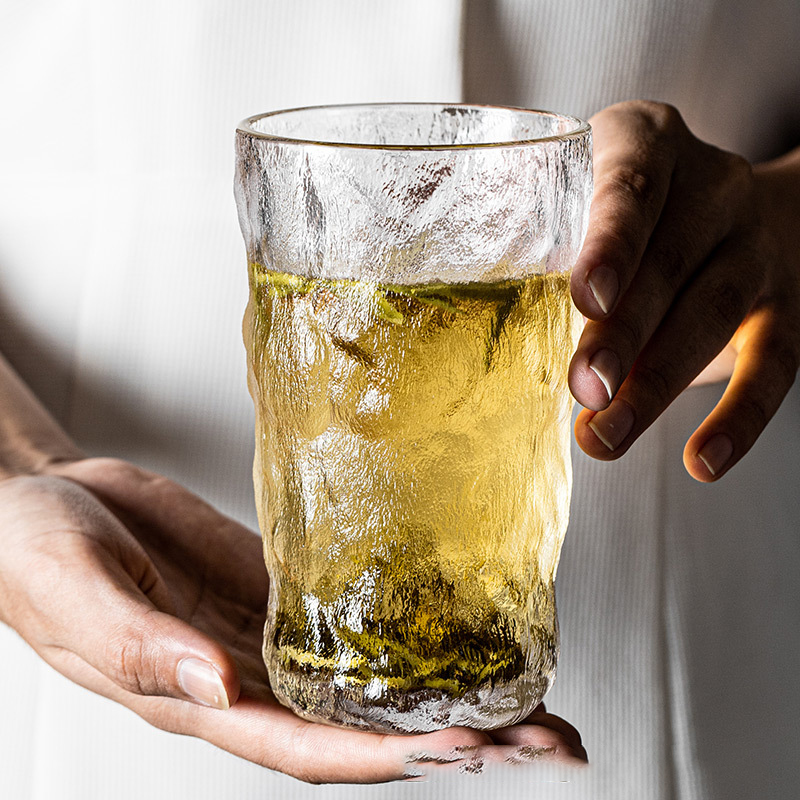 طقم كوبايات كبيره 6 قطع زجاج شفاف منقرش لشرب وتقديم المياه والعصائر والمشروبات الغازية