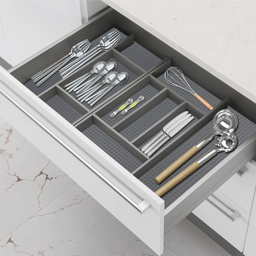 رول بطانة 5 متر وتربروف مانعة للأنزلاق لأرفف وأدراج الدواليب والثلاجات قابل للقص والغسيل