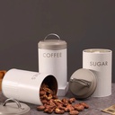 طقم برطمانات 3 قطع لحفظ وتنظيم الشاي والسكر والقهوة بغطاء محكم الغلق ويد من المعدن