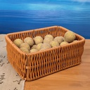 باسكت حامل ومنظم لأدوات المطبخ والحمام والعناية بالشعر والبشرة والميكب من الرتان