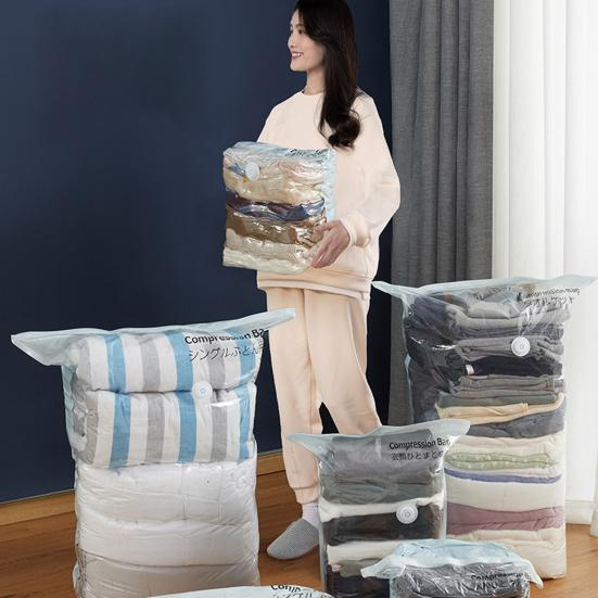 كيس فاكيوم لتخزين الملابس والبطاطين يوفر مساحة تصل الي 75 % في الدواليب والشنط