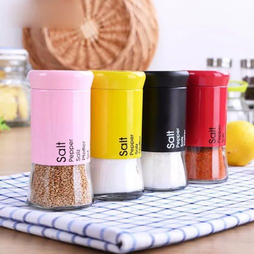 ملاحة توابل 150 ملي للملح والفلفل والشطة من الزجاج والمعدن