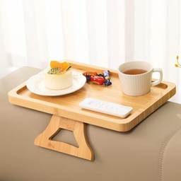 [HH00016351] ترابيزة خشب ميني تثبت علي ذراع الكنبة بمشبك قابل للطي لتقديم وتناول الفطار