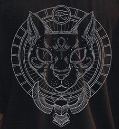 [HH00016535] Bastet gray print