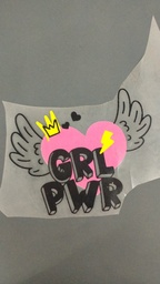 [HH00016660] Girl Power print for blue t-shirt