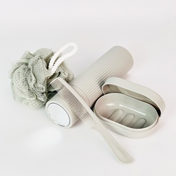 [HH00016844] طقم شاور محمول 4 قطع مع شنطة شفافة للسفر والجيم