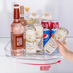 [HH00016881] منظم اكليريك دوار  360 بقاعدة ثابتة لتنظيم ادوات المطبخ والتلاجة