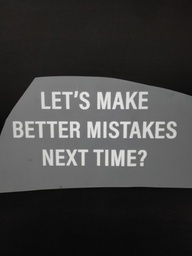 [HH00017766] Let's Make Better Mistakes Next Time ? print
