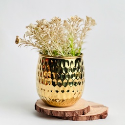 [HH00017852] اصيص زرع جولد نحاسي بتصميم مزخرف صناعة يدوية