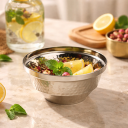 [HH00017863] وعاء نحاسي بتصميم مزخرف متعدد الاستخدامات _ باللون الفضي