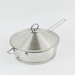 [HH00018842] طاسة استانليس ستيل بغطاء ومقبض يد لسهولة الحمل مقاس 24سم 2.80 لتر