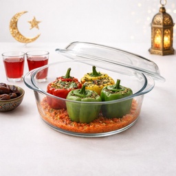 [HH00018857] حلة بايركس بغطاء مقاس 2.0 لتر بتصميم دائري الشكل