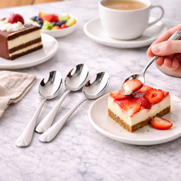 [HH00018897] طقم معالق صغير استانلس ستيل تركي 12 قطعة باللون الفضي