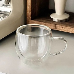 [HH00019367] مج زجاج دبل شفاف 150 ملي لشرب وتقديم القهوة والعصائر