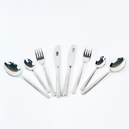 [HH00019385] طقم معالق وشوك وسكاكين استانليس ستيل  24 قطعة باللون الفضي