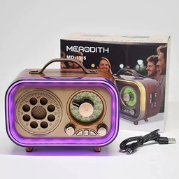 راديو محمول بتصميم كلاسيكي بألوان آر جي بي بالبلوتوث وقابل للشحن بيو اس بي