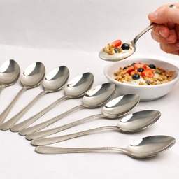 [HH00019684] طقم معالق استانليس ستيل باللون الفضي 12 قطعة