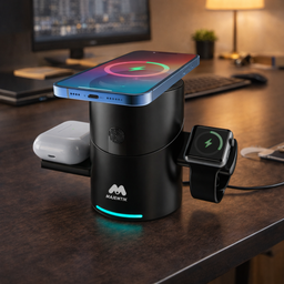 [HH00019767] شاحن وايرليس ماجنتيك تاتش  3 * 1 للموبايل والايربودز وسمارت واتش