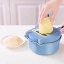 قطاعة ومبشرة للخضراوات والفواكه والجبن 4 رؤوس مع علبة بغطاء عملية وسهلة الاستخدام