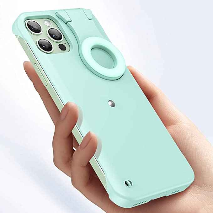 كفر ايفون مع رينج لايت بثلاث درجات لالتقاط صور سيلفي واضحه