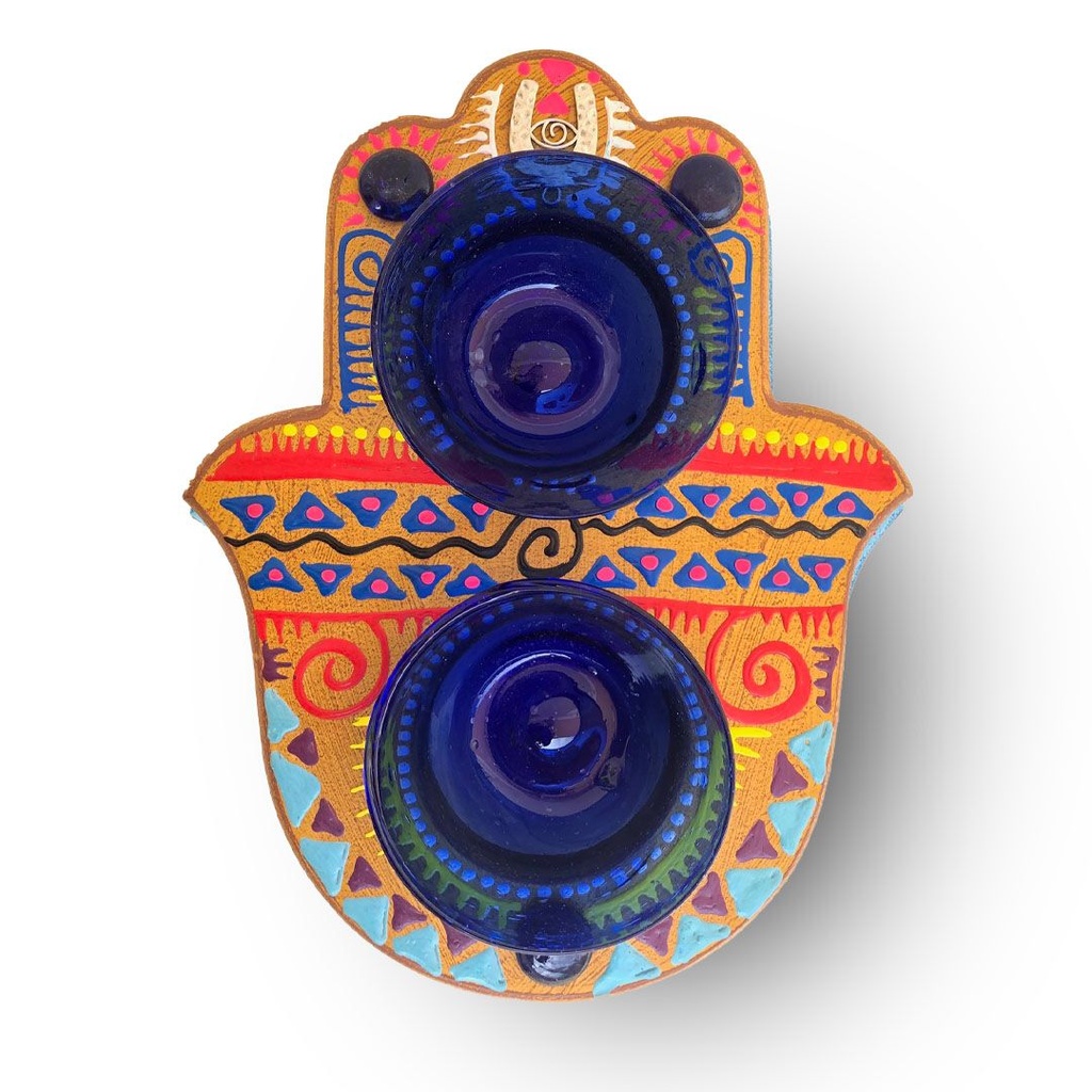 طبق تمر ومكسرات كف هاند ميد خشب 2 طبق لتقديم المكسرات والكاندي