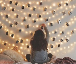 [XZ00000059] حبل إضاءة ليد مزود بمشابك وحوامل لتعليق الصور والزينة