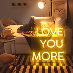 [HH00005576] Love You More Warm Light Neon Led Light Sign Art Decor