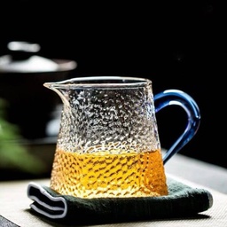 [HH00005643] لبانة تقديم الحليب والشاي من الزجاج المنقرش بيد ذهبي