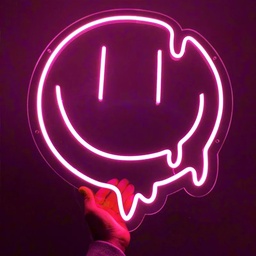 [HH00005762] Melted Smiley Face Neon Led Light Sign Art Decor 50*60‎
