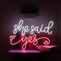 [HH00005804] She Said Yes Wedding Proposal Neon Led Light Sign Art Decor